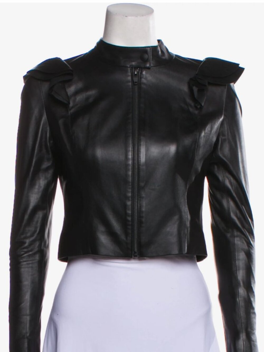 Zeynep Arçay  Leather Biker Jacket  Black | Size: S | US4, FR36